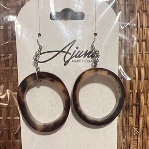Ajuna Brown Cow Horn Hoop Earrings